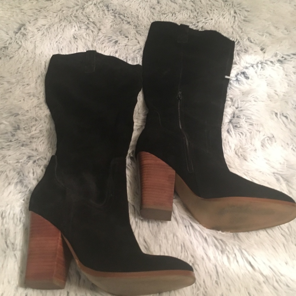 CROWN VINTAGE SUED BOOT BLACK 8.5